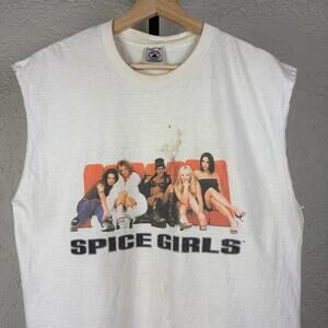 Vintage Spice Girls RARE Large Distressed Band Tank Top Shirt